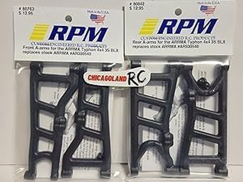 Generic RPM 80762 Front 80842 Rear Black A-Arms Includes CHICAGOLAND RC Coupon Arrma 3s BLX Typhon Buggy Replaces AR330543 AR330540 in Saudi Arabia