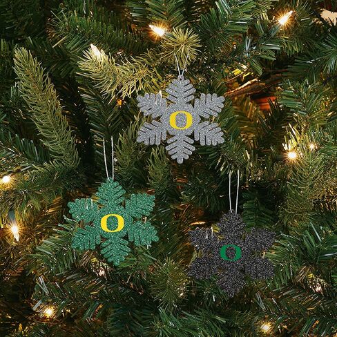 FOCO NCAA Unisex-Adult 3-Pack Metal Glitter Snowflake Holiday Christmas Tree in Saudi Arabia