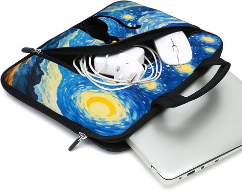 15Inch Laptop Sleeve Carrying Bag with Handle， Front Pocket for Placing Power Adapter and Mouse for men women in Saudi Arabia