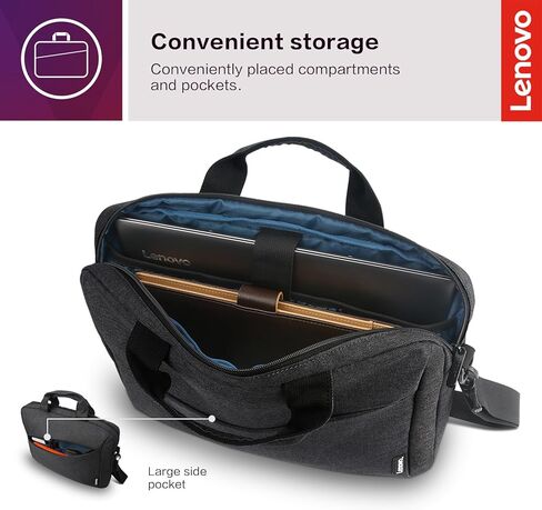 حقيبة كمبيوتر محمول Lenovo Urban مقاس 14 بوصة لأجهزة الكمبيوتر المحمول/الكمبيوتر المحمول/الكمبيوتر اللوحي متوافقة مع MacBook Air/Pro مقاومة للماء - رمادي فحمي وحقيبة كمبيوتر محمول T210، حقيبة كتف للكمبيوتر المحمول أو الكمبيوتر اللوحي in Saudi Arabia