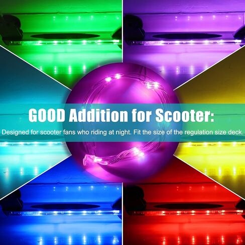 مصباح ساق سكوتر Waybelive LED، ضوء سكوتر للتحكم عن بعد، 16 لونًا يتغير بنفسك، 2 × 1 قدم، مقاوم للماء، مقاوم للصدمات، ساطع للغاية للعرض في الليل. هدية جيدة للأطفال in Kuwait