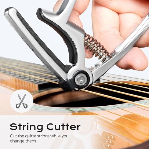 C1 Guitar Capo, 3 in 1 Zinc Alloy Capo with Pick Holder and Bridge Pin Puller, Capos for Acoustic Guitar Electric Guitar Bass Ukulele Banjo Mandolin, Guitar Accessories, Black in Saudi Arabia