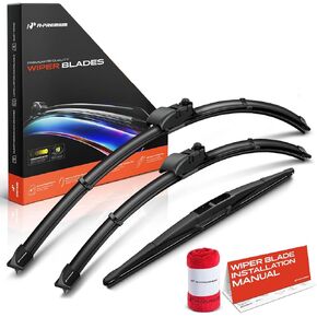 A-Premium Windshield Wiper Blades with Wear Indicator & Towel - Compatible with Subaru Ascent 2019-2024 - Front Rear Wipers Blade Set for 26"/20"/14", Gen2V5/RL3 Arm Connector, Pack of 3 in Kuwait