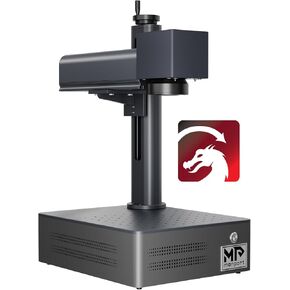 نقش ألياف ليزر Monport 30 وات ومحور دوار، آلة وسم ألياف ليزر متوافقة مع LightBurn مع مؤشر نقطة حمراء عمر افتراضي يصل إلى 100000 ساعة، آلة حفر معدنية على سطح العمل 5.9 بوصة × 5.9 بوصة لوضع علامات على المعادن in Kuwait