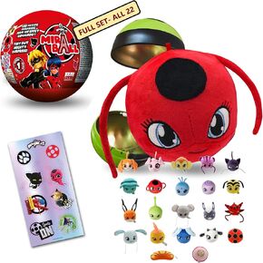 Miraculous Ladybug, 4-1 Surprise Miraball, Toys for Kids with Collectible Character Metal Ball, Kwami Plush, Glittery Stickers and White Ribbon (Wyncor) in Kuwait