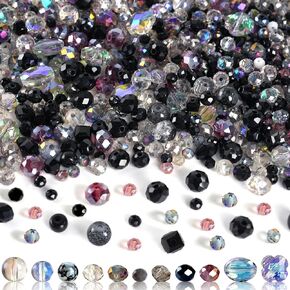 636pcs Crystal Beads for Bracelets - Colorful Rainbow Craft Crystal Beads with Loose Beads Sparkly Beads Hole Drilled DIY for Bracelets Craft Earrings Jewelry Making Supplies in Kuwait