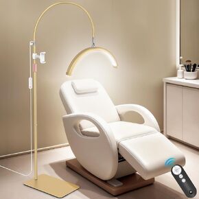 ضوء رموش، ضوء نصف قمر مرن مع حامل هاتف للعناية بالبشرة وشم الرموش والأظافر، 5 درجات حرارة ألوان وإعدادات سطوع، مصباح أرضي LED، مصباح تجميلي قابل للتعديل in Kuwait