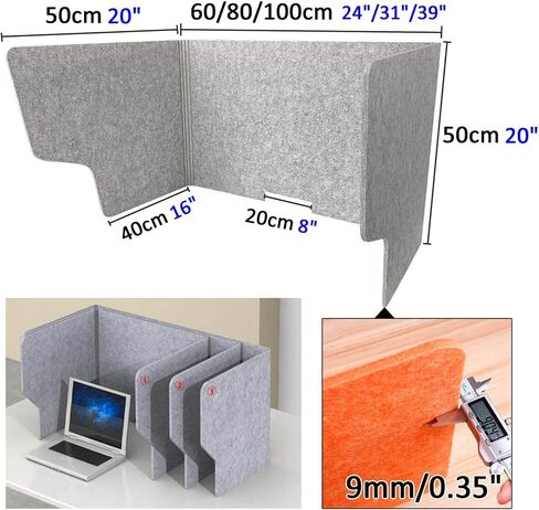 LIGUOYI Office Divider Partition with 4 Bracket, Sound Dampening Desk Dividers Desk Panel for Schools Or Offices, Freestanding Desktop Privacy Panel, Folding Portable, Ecofriendly in Saudi Arabia
