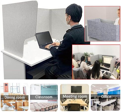 LIGUOYI Office Divider Partition with 4 Bracket, Sound Dampening Desk Dividers Desk Panel for Schools Or Offices, Freestanding Desktop Privacy Panel, Folding Portable, Ecofriendly in Saudi Arabia