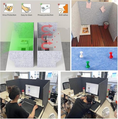 LIGUOYI Office Divider Partition with 4 Bracket, Sound Dampening Desk Dividers Desk Panel for Schools Or Offices, Freestanding Desktop Privacy Panel, Folding Portable, Ecofriendly in Saudi Arabia