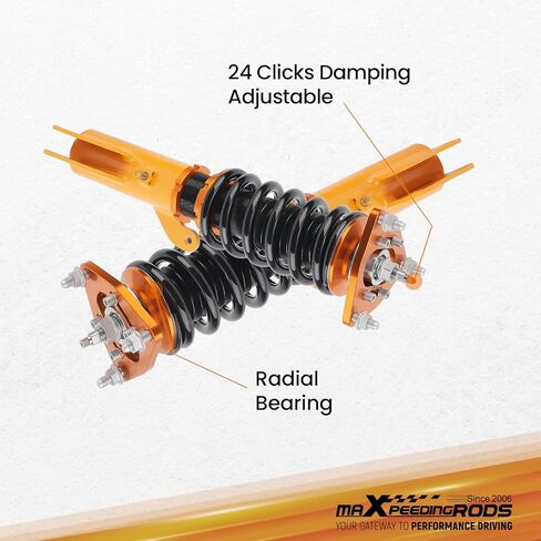 maXpeedingrods Coilovers for Mitsubishi Lancer CX/CY 2008-2016, for Mitsubishi Outlander Sport GA 2011-2020, 24 Levels Damper Adjustable Coilovers Suspension Kit, Height Adjustable Lowering Kit, Red in Saudi Arabia