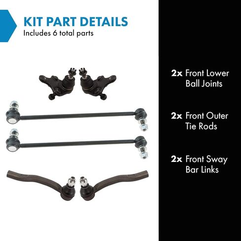 TRQ Front Steering & Suspension Kit Compatible with 2016 Scion iM 2008-2015 xB 2017-2018 Toyota Corolla iM 2012-2017 Prius V in Saudi Arabia