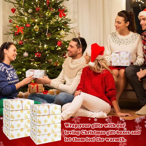72 مجموعة من صناديق بسكويت عيد الميلاد مع نافذة مقاس 17.78 سم × 11.43 سم × 6.35 سم، صندوق حلوى مخبز عيد الميلاد لتقديم الهدايا مع حاوية حلوى عيد الميلاد مع شريط وعلامة لمستلزمات حفلات عيد الميلاد الشتوية (لطيف) in Kuwait