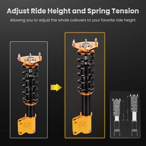 maXpeedingrods Coilovers for Subaru Legacy Outback 1998-2003, 24 Level Adjustable Damper Coilovers Suspension Kit, Height Adjustable Shock Absorber Struts Lowering Kit, Gold in Saudi Arabia