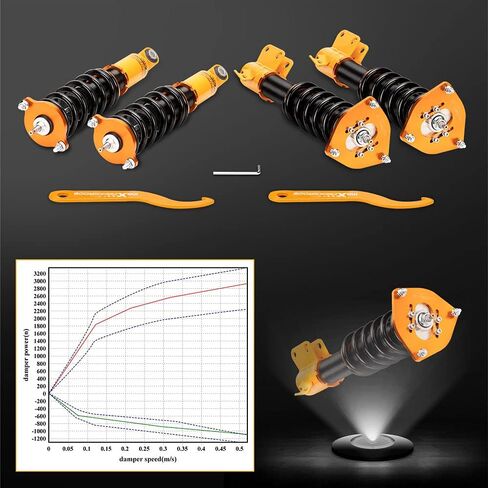 maXpeedingrods Coilovers for Subaru Legacy Outback 1998-2003, 24 Level Adjustable Damper Coilovers Suspension Kit, Height Adjustable Shock Absorber Struts Lowering Kit, Gold in Saudi Arabia