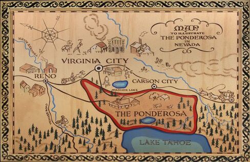 POSTERGIRL Bonanza TV Show Map Poster, Red, 17 x 11 inches, Fictional, Smooth Finish in Saudi Arabia