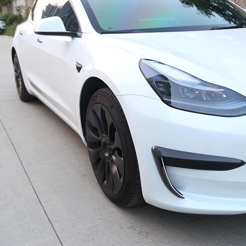 IKON MOTORSPORTS، غطاء عجلة مقاس 18 بوصة متوافق مع طراز Tesla 2017-2023 3، أغطية محور ABS طراز الرعد الأسود غير اللامع، غطاء حافة غطاء العجلة الخارجي للملحقات الخارجية، 4 عبوات in Kuwait