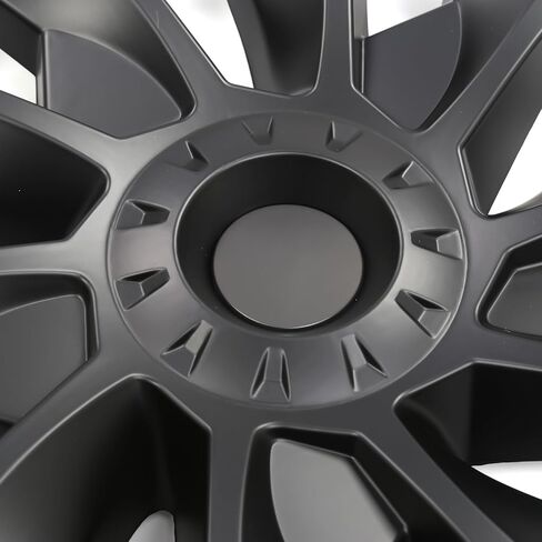 IKON MOTORSPORTS، غطاء عجلة مقاس 18 بوصة متوافق مع طراز Tesla 2017-2023 3، أغطية محور ABS طراز الرعد الأسود غير اللامع، غطاء حافة غطاء العجلة الخارجي للملحقات الخارجية، 4 عبوات in Kuwait