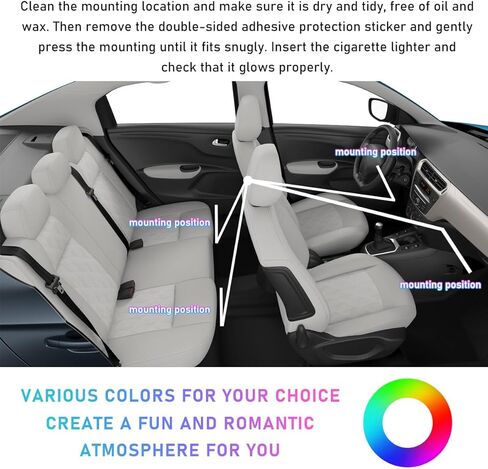 Car LED Strip Light, 48 LED RGB Auto Interior Atmosphere Lights, Cigarette Lighter Under Dash Ambient Night Light, Interior Lamp Lighting Kit Car Accessories (Blue) in Kuwait