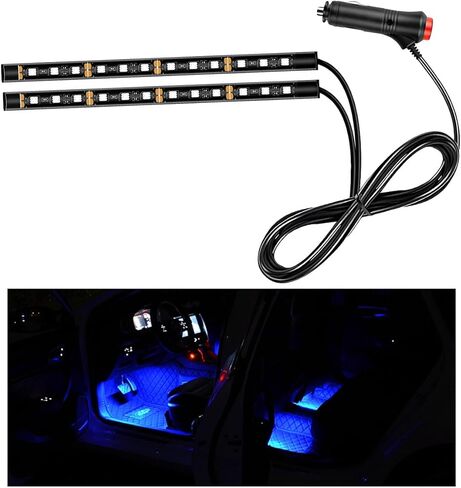 Car LED Strip Light, 48 LED RGB Auto Interior Atmosphere Lights, Cigarette Lighter Under Dash Ambient Night Light, Interior Lamp Lighting Kit Car Accessories (Blue) in Kuwait
