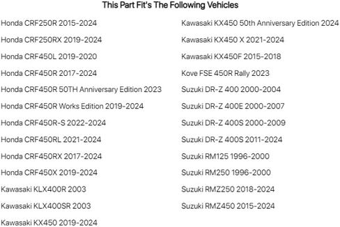 رصاصة موشن برو فورك سيل 49 ملم لكاواساكي KX450F 2015-2018 in Saudi Arabia