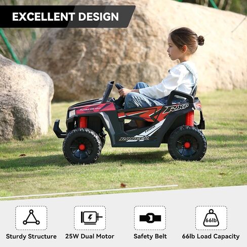 TOBBI 12V Kids Ride on Car, Electric Off-Road UTV Truck with Forward and Reverse Functions, Double Open Doors, Safety Belt, Horn, Music, and Lights for Kids Aged 3-5 Years (Blue) in Kuwait