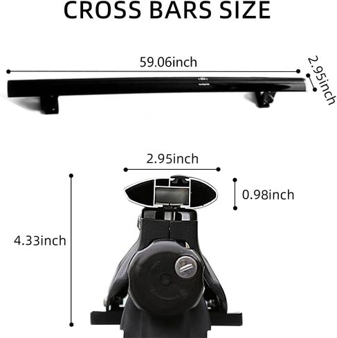 Roof Rack Cross Bars for Dodge RAM 3500 Heavy Duty 2015-2025, 2Pcs Universal Aluminum Roof Rack Cargo Carrier,Anti-Theft Lockable Rooftop Racks,Crossbars for Luggage,Skis,Bikes and Outdoor Gear in Saudi Arabia