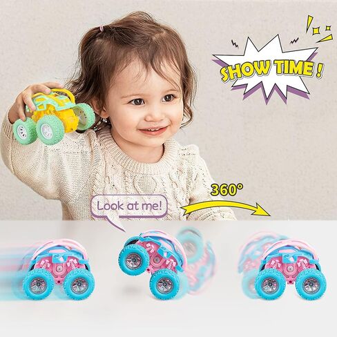 LODBY Car Toys for 2 3 4 Year Old Girls Gifts, Pull Back Cars Toys for Toddler Age 2-6, Monster Trucks for Kids Boys Toys Age 2-6 Year Old Girl Birthday Gifts in Kuwait