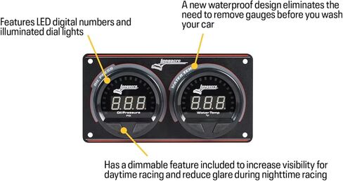 Longacre 52-44660 Digital Elite Waterproof 2 Gauge Set Panel in Saudi Arabia