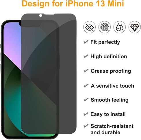 pehael [2+2 Pack iPhone 14 Pro Privacy Screen Protector with Camera Lens Protector Full Coverage Anti-Spy Tempered Glass Film 9H Hardness Upgrade Edge Protection Easy Installation Bubble Free in Kuwait