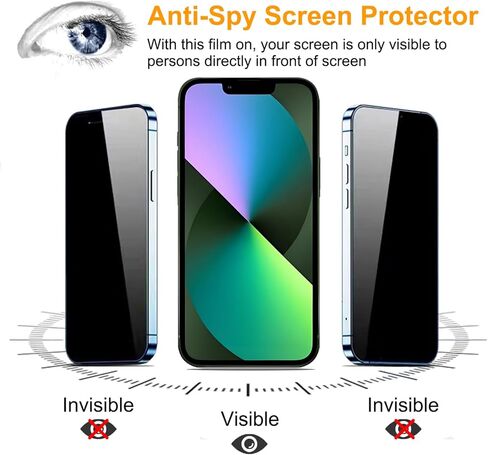 pehael [2+2 Pack iPhone 14 Pro Privacy Screen Protector with Camera Lens Protector Full Coverage Anti-Spy Tempered Glass Film 9H Hardness Upgrade Edge Protection Easy Installation Bubble Free in Kuwait