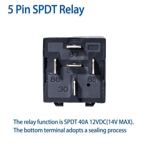 10 عبوات 12 فولت 40/30 أمبير 5 دبوس SPDT للسيارة مع سرج - أسلاك نحاسية شديدة التحمل 12 AWG، متوافقة مع قارب دراجة نارية لشاحنة السيارات in Kuwait