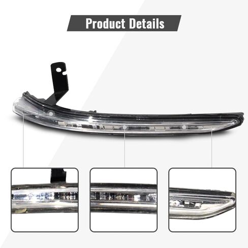 Left Driver Side Mirror lights Mirror Turn Signal Lights Lamps Fit for 2011 2012 2013 2014 Ford Edge, Led, Black & Clear Lens in Kuwait