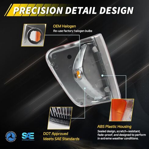 Parking Corner Side Marker Light Housing Compatible with 1993 1994 1995 1996 1997 1998 Toyo-ta T100, [DOT Certified] Turn Signal Marker Light Cover [No Bulbs], 2 PCS, Amber Lens in Saudi Arabia