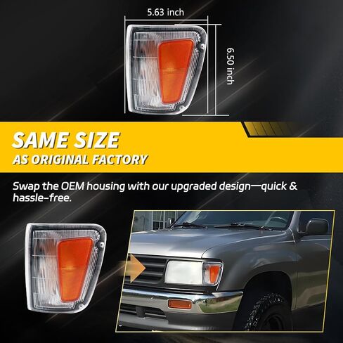 Parking Corner Side Marker Light Housing Compatible with 1993 1994 1995 1996 1997 1998 Toyo-ta T100, [DOT Certified] Turn Signal Marker Light Cover [No Bulbs], 2 PCS, Amber Lens in Saudi Arabia