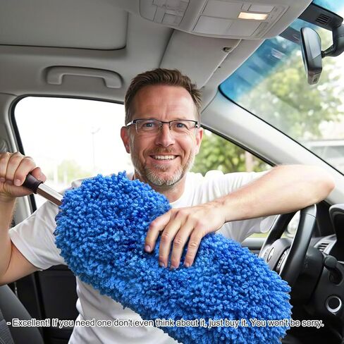 Ultimate Car Duster - The Best Microfiber Multipurpose Duster - Pollen Removing - Exterior or Interior Use - Lint Free - Long Unbreakable Extendable Handle in Saudi Arabia