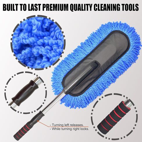 Ultimate Car Duster - The Best Microfiber Multipurpose Duster - Pollen Removing - Exterior or Interior Use - Lint Free - Long Unbreakable Extendable Handle in Saudi Arabia