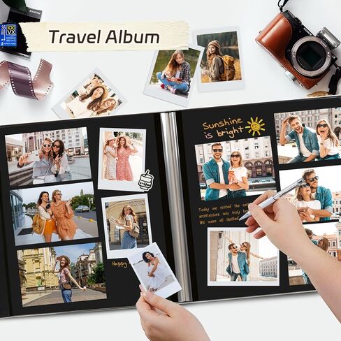 RECUTMS 60 Pages DIY Scrap book Photo Album 4x6 5x7 8x10 Pictures PU Leather Cover Wedding Photo Album Baby Picture Book Family Pictures of Any Size Scrapbook Album(White) in Kuwait