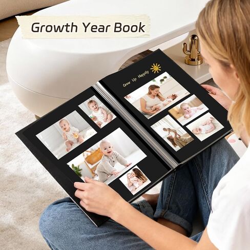 RECUTMS 60 Pages DIY Scrap book Photo Album 4x6 5x7 8x10 Pictures PU Leather Cover Wedding Photo Album Baby Picture Book Family Pictures of Any Size Scrapbook Album(White) in Kuwait