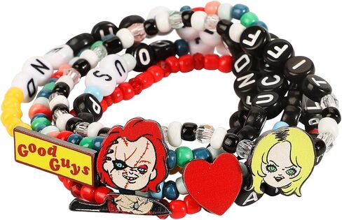 Bioworld Chucky Tradesies Letter and Charm 5 Pack Friendship Bracelets in Saudi Arabia