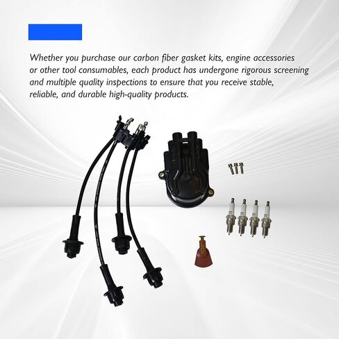 80919-76103-71 Tune Up Kit Distributor Cap + Ignition Rotor + Spark Plugs + Ignition Wire Set Compatible with Toyota W/4Y Engine, Compatible with Toyota Forklift 5FG, 6FG, 7FG, and 8FG Series in Saudi Arabia