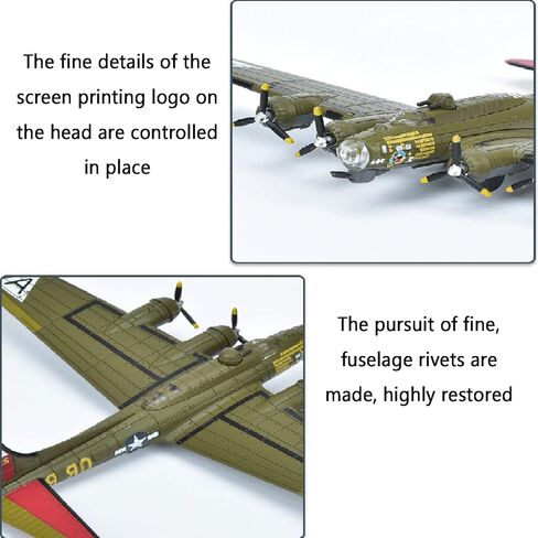 B-17G WWII US Air Fortress Bomber Texas Air Show Finished Aircraft Model 1/200 6.7-Inch Jet Die-Casting Aircraft Model Simulation Finished Military Decoration in Saudi Arabia