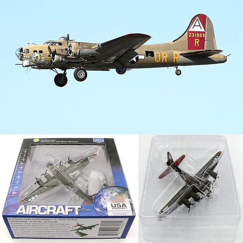 B-17G WWII US Air Fortress Bomber Texas Air Show Finished Aircraft Model 1/200 6.7-Inch Jet Die-Casting Aircraft Model Simulation Finished Military Decoration in Saudi Arabia