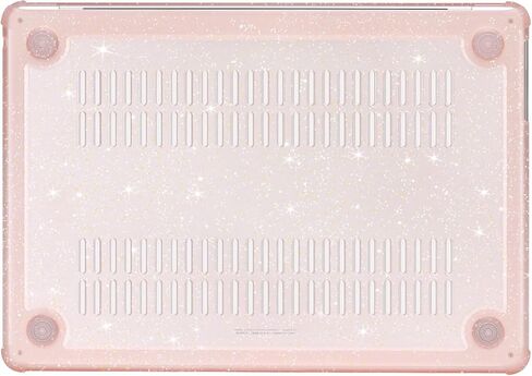 MOSISO Compatible with MacBook Air 15 inch Case 2025 2024 2023 M4 A3241 M3 A3114 M2 A2941,Anti-Cracking Heavy Duty Glitter Plastic Hard Case with TPU Bumper&Keyboard Cover&Screen Film, Pink in Saudi Arabia