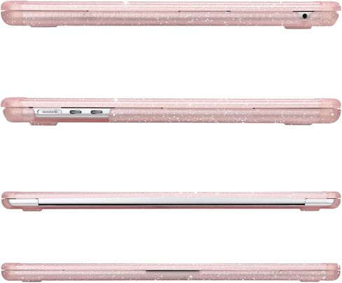 MOSISO Compatible with MacBook Air 15 inch Case 2025 2024 2023 M4 A3241 M3 A3114 M2 A2941,Anti-Cracking Heavy Duty Glitter Plastic Hard Case with TPU Bumper&Keyboard Cover&Screen Film, Pink in Saudi Arabia