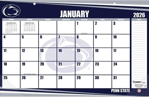 TURNER SPORTS Penn State Nittany Lions 2026 17x11 Desk Calendar (26998901003) in Saudi Arabia