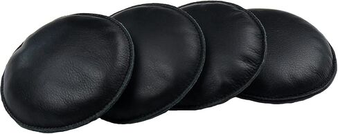 4" Round Leather Poster Weights, 1.5 lbs per Weight, Filled Microbeads Steel Shots, Handstitched with Top Grain Leather, Unbranded Circle Weight with Soft Touch for Paper, Map, Sewing, Desk, Office in Saudi Arabia