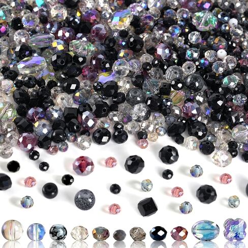 636pcs Crystal Beads for Bracelets - Colorful Rainbow Craft Crystal Beads with Loose Beads Sparkly Beads Hole Drilled DIY for Bracelets Craft Earrings Jewelry Making Supplies in Kuwait