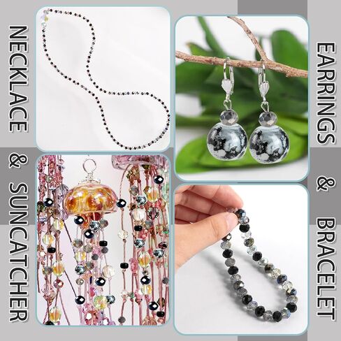 636pcs Crystal Beads for Bracelets - Colorful Rainbow Craft Crystal Beads with Loose Beads Sparkly Beads Hole Drilled DIY for Bracelets Craft Earrings Jewelry Making Supplies in Kuwait