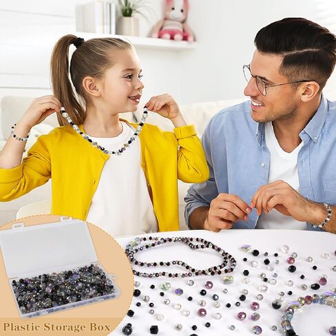 636pcs Crystal Beads for Bracelets - Colorful Rainbow Craft Crystal Beads with Loose Beads Sparkly Beads Hole Drilled DIY for Bracelets Craft Earrings Jewelry Making Supplies in Kuwait